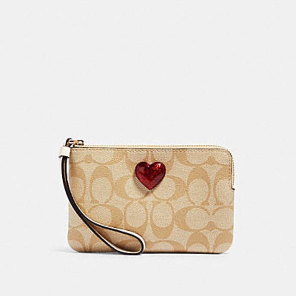 CORNER ZIP WRISTLET IN SIGNATURE CANVAS WITH HEART - Picture 2 of 5